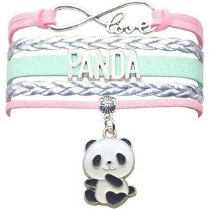 Adjustable Panda Charm Bracelet Infinity Love Cute Jewelry for Women Men Fans